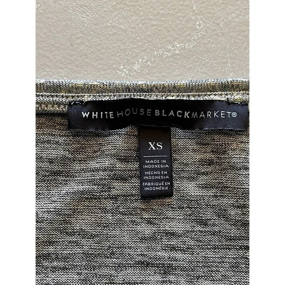 White House Black Market Metallic Gold Silver Everyday Dolman Blouse Boxy XS - Picture 8 of 9